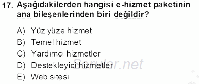 E-Perakendecilik 2013 - 2014 Tek Ders Sınavı 17.Soru
