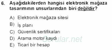 E-Perakendecilik 2013 - 2014 Tek Ders Sınavı 6.Soru