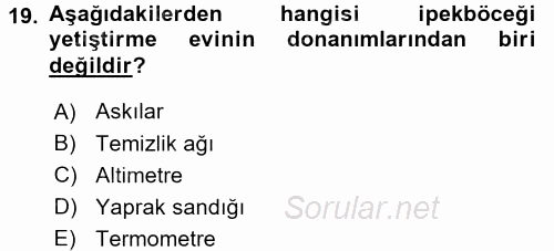 Hayvan Yetiştirme 2015 - 2016 Dönem Sonu Sınavı 19.Soru