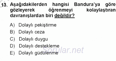 Erken Çocukluk Döneminde Gelişim 1 2013 - 2014 Ara Sınavı 13.Soru