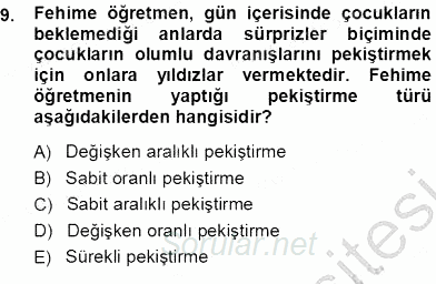 Erken Çocukluk Döneminde Gelişim 1 2013 - 2014 Ara Sınavı 9.Soru