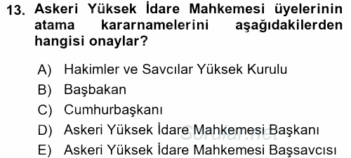 Yargı Örgütü Ve Tebligat Hukuku 2015 - 2016 Ara Sınavı 13.Soru