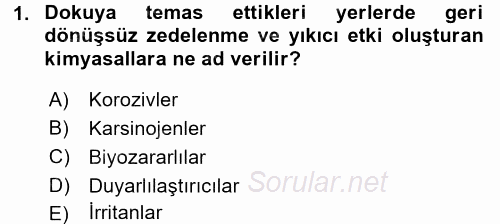 Temel Veteriner Patoloji 2017 - 2018 Dönem Sonu Sınavı 1.Soru