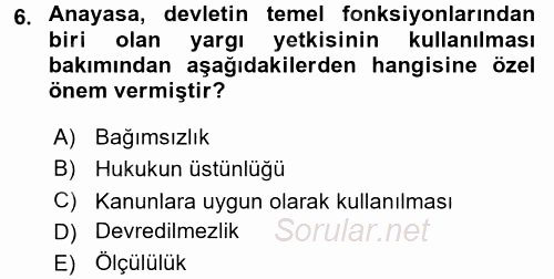 Medeni Usul Hukuku 2016 - 2017 Ara Sınavı 6.Soru