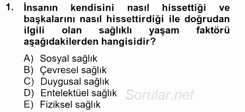 Termal ve Spa Hizmetleri 2012 - 2013 Ara Sınavı 1.Soru