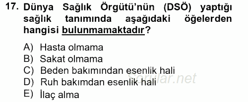 Termal ve Spa Hizmetleri 2012 - 2013 Ara Sınavı 17.Soru