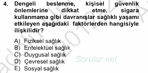 Termal ve Spa Hizmetleri 2012 - 2013 Ara Sınavı 4.Soru