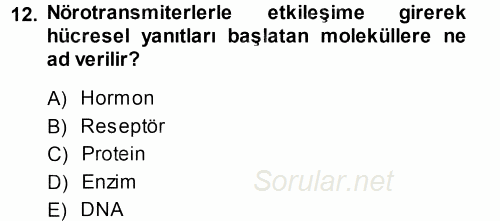 Psikoloji 2014 - 2015 Ara Sınavı 12.Soru