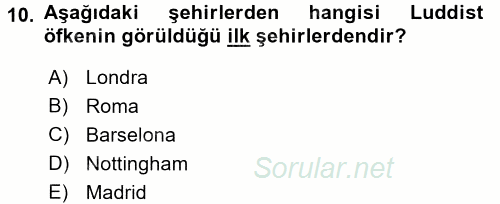 Yeni Teknolojiler ve Çalışma Hayatı 2017 - 2018 Dönem Sonu Sınavı 10.Soru