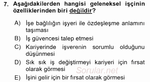 Yeni Teknolojiler ve Çalışma Hayatı 2017 - 2018 Dönem Sonu Sınavı 7.Soru
