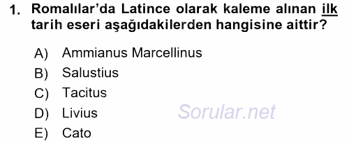Tarih Metodu 2015 - 2016 Dönem Sonu Sınavı 1.Soru