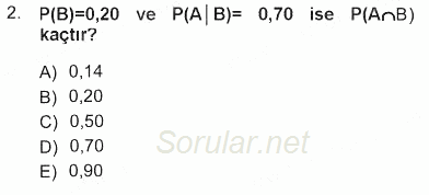 İstatistik 1 2012 - 2013 Tek Ders Sınavı 2.Soru
