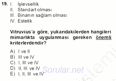 Şehircilik 2013 - 2014 Ara Sınavı 19.Soru