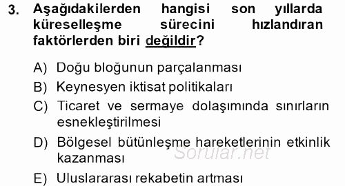 Sendikacılık 2014 - 2015 Dönem Sonu Sınavı 3.Soru