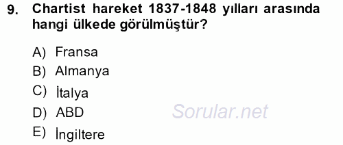 Sendikacılık 2014 - 2015 Dönem Sonu Sınavı 9.Soru