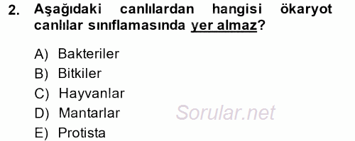 Okulöncesinde Fen Eğitimi 2014 - 2015 Dönem Sonu Sınavı 2.Soru