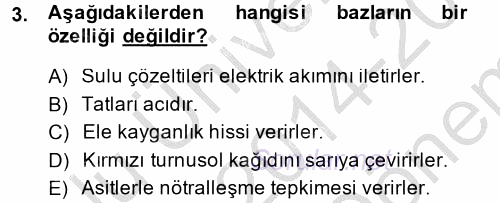 Okulöncesinde Fen Eğitimi 2014 - 2015 Dönem Sonu Sınavı 3.Soru