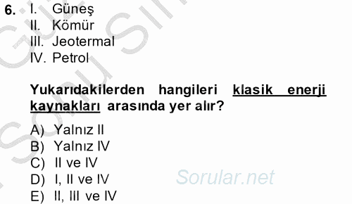 Okulöncesinde Fen Eğitimi 2014 - 2015 Dönem Sonu Sınavı 6.Soru