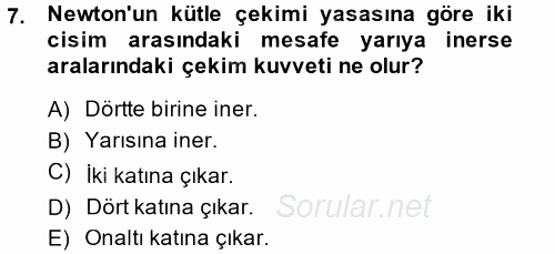 Okulöncesinde Fen Eğitimi 2014 - 2015 Dönem Sonu Sınavı 7.Soru