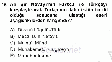 Türk Dili 1 2014 - 2015 Ara Sınavı 16.Soru