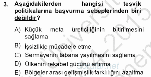 Endüstri Sosyolojisi 2014 - 2015 Dönem Sonu Sınavı 3.Soru