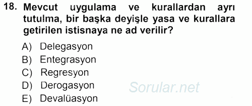 Ulaştırma Sistemleri 2012 - 2013 Dönem Sonu Sınavı 18.Soru