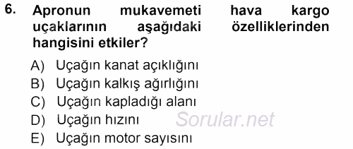 Ulaştırma Sistemleri 2012 - 2013 Dönem Sonu Sınavı 6.Soru