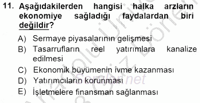 Girişim Finansmanı 2012 - 2013 Dönem Sonu Sınavı 11.Soru