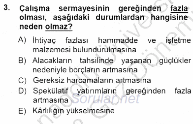 Girişim Finansmanı 2012 - 2013 Dönem Sonu Sınavı 3.Soru