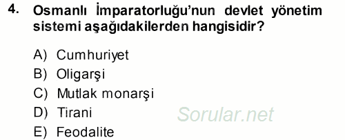 Anayasa Hukuku 2014 - 2015 Tek Ders Sınavı 4.Soru