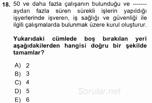 Bireysel İş Hukuku 2017 - 2018 Ara Sınavı 18.Soru