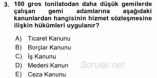 Bireysel İş Hukuku 2017 - 2018 Ara Sınavı 3.Soru