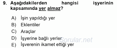 Bireysel İş Hukuku 2017 - 2018 Ara Sınavı 9.Soru