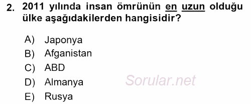 Aile Ekonomisi 2016 - 2017 3 Ders Sınavı 2.Soru