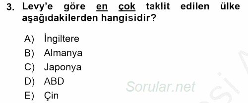 Aile Ekonomisi 2016 - 2017 3 Ders Sınavı 3.Soru