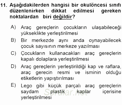 Çocuk Gelişiminde Alan Çalışmaları 2015 - 2016 Ara Sınavı 11.Soru