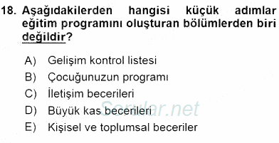 Çocuk Gelişiminde Alan Çalışmaları 2015 - 2016 Ara Sınavı 18.Soru