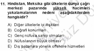 Çağrı Merkezi Yönetimi 1 2013 - 2014 Ara Sınavı 11.Soru