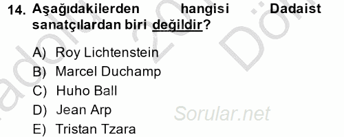 Hareketli Görüntünün Tarihi 2014 - 2015 Dönem Sonu Sınavı 14.Soru