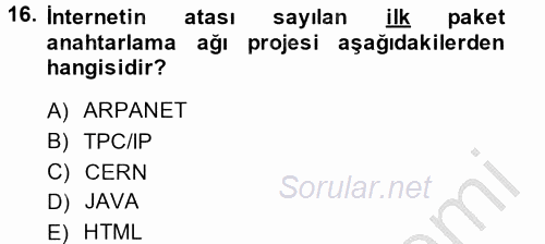 Hareketli Görüntünün Tarihi 2014 - 2015 Dönem Sonu Sınavı 16.Soru