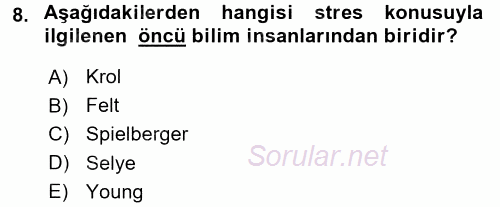Spor Bilimlerine Giriş 2017 - 2018 3 Ders Sınavı 8.Soru