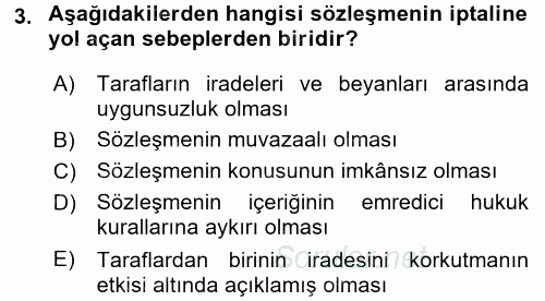 Medeni Hukuk 2 2017 - 2018 Dönem Sonu Sınavı 3.Soru