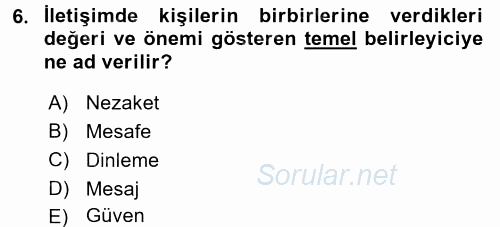 Satış Teknikleri 2015 - 2016 Tek Ders Sınavı 6.Soru