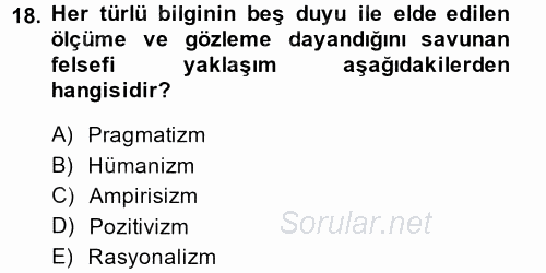 Kamu Yönetiminde Çağdaş Yaklaşımlar 2013 - 2014 Dönem Sonu Sınavı 18.Soru