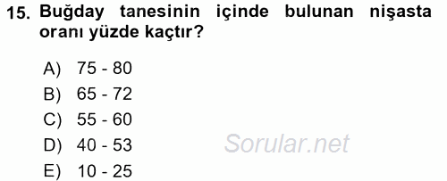 Temel Mutfak Teknikleri 2016 - 2017 Dönem Sonu Sınavı 15.Soru