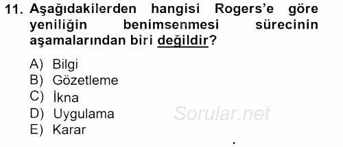 İletişim Kuramları 2012 - 2013 Dönem Sonu Sınavı 11.Soru