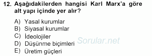 İletişim Kuramları 2012 - 2013 Dönem Sonu Sınavı 12.Soru