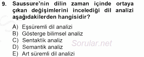 İletişim Kuramları 2012 - 2013 Dönem Sonu Sınavı 9.Soru