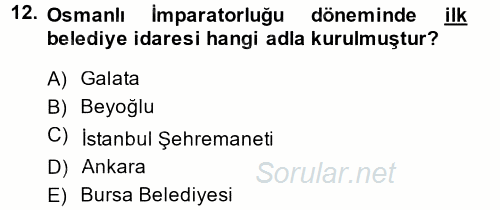 Sosyal Politika 2 2013 - 2014 Dönem Sonu Sınavı 12.Soru