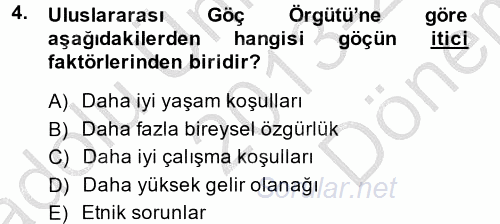 Sosyal Politika 2 2013 - 2014 Dönem Sonu Sınavı 4.Soru